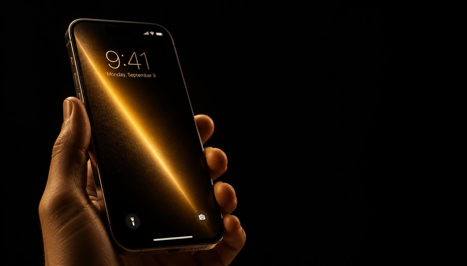 iPhone com tela acesa em ambiente escuro